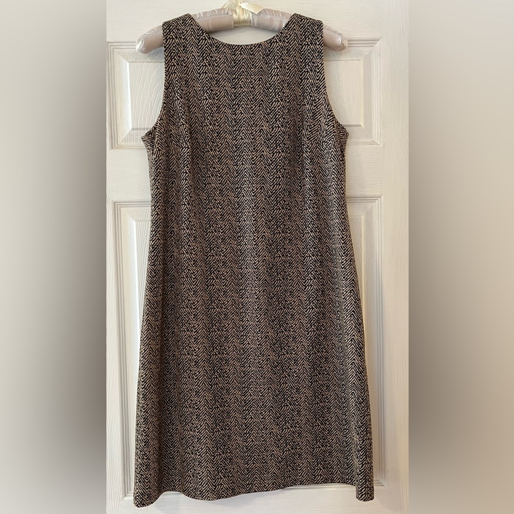 Talbots Black and White Herringbone Mini Dress Medium Petite EUC
